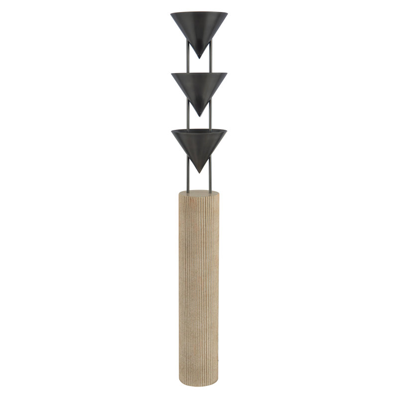 Versus 67-in Brass Floor Lamp, Aged Steel