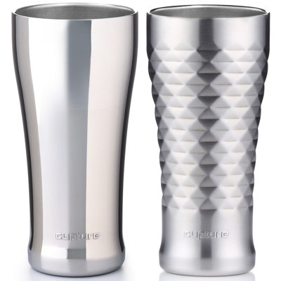 16oz. Stainless Steel Pint Glass Set