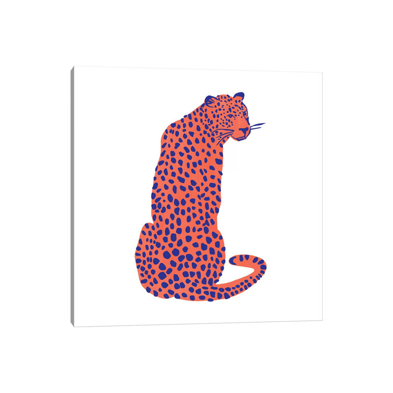 Bright Leopard II by Emma Scarvey - Wrapped Canvas Painting, 30.48cm H x 30.48cm W 1.91cm D