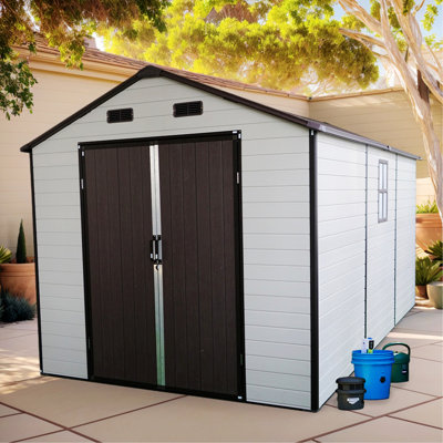 Outdoor Storage Shed With Windows, Aluminum Frame Shedfor Garden, Backyard