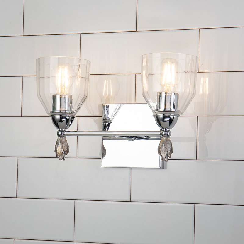 Ensemble de meuble-lavabo 2 lumières Stiefel, Chrome/argent