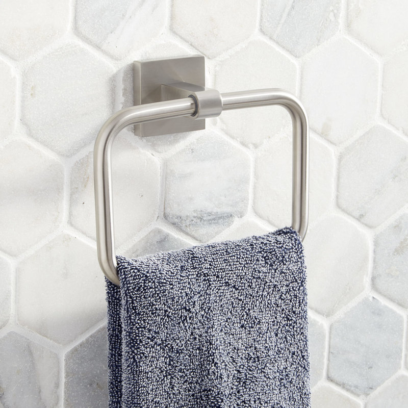 Hibiscus Towel Ring, Brushed Nickel