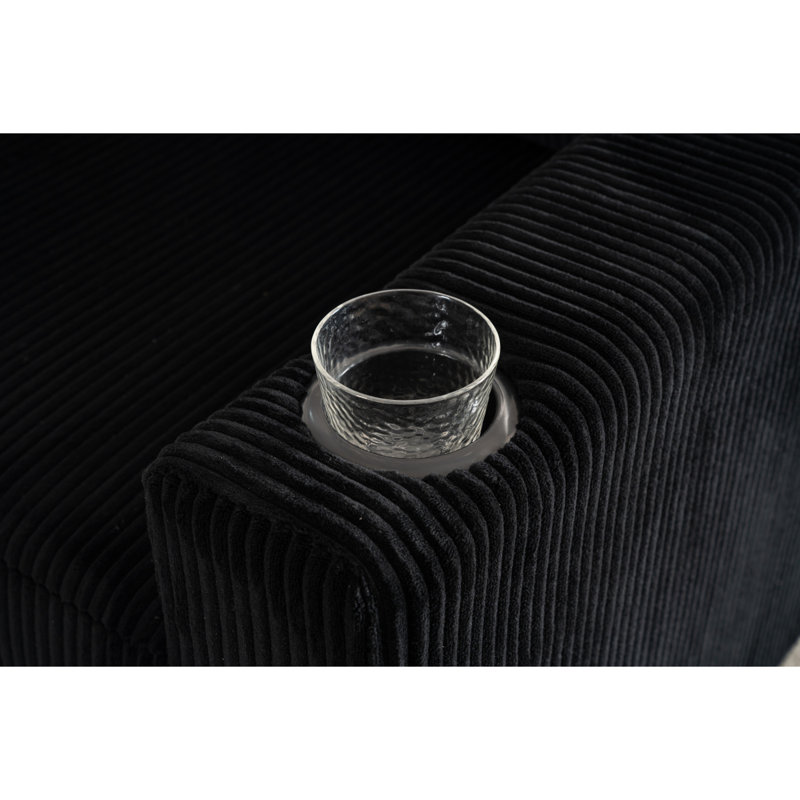 Canapé-lit modulaire avec lit escamotable Boneless, Noir