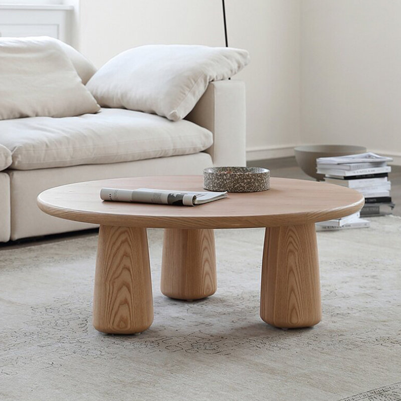 Table basse de style nordique en bois massif., H 13,7 po x L 23,6 po x l 23,6 po
