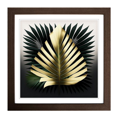 Palm Leaf Bauhaus - Single Picture Frame Print on Wood