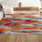Lasley Contemporary POP Modern Abstract Brushstroke Ivory/Pink Rug-1283047724