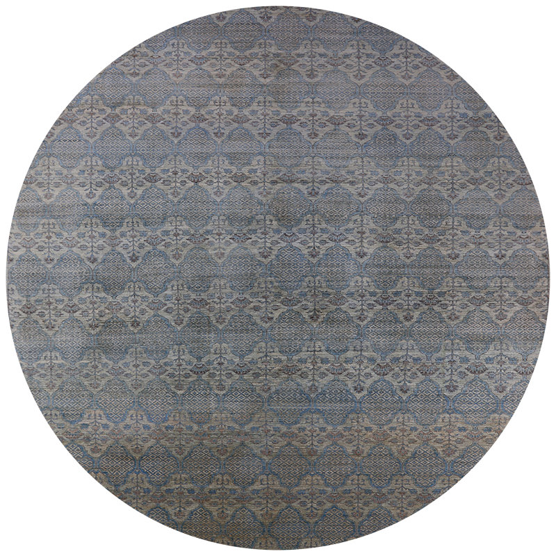 Tapis oriental gris foncé Grapeville, Rond 7 pi