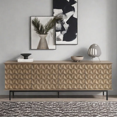 Retro personality design solid wood TV cabinet