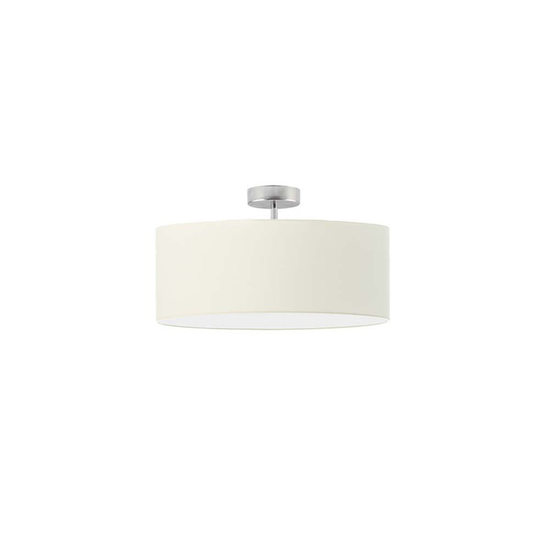 Audriona Semi Flush Mount, Brushed Steel, 25cm H x 30cm W x 30cm D, Ecru