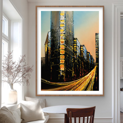Flatiron Building in Light - Cities Livingroom Framed Print
