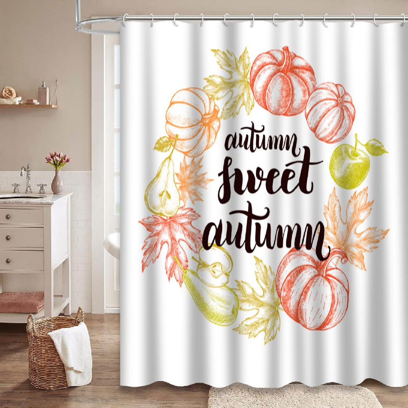 Rideau de douche avec 12 crochets Autumn, L 72 po x l 84 po