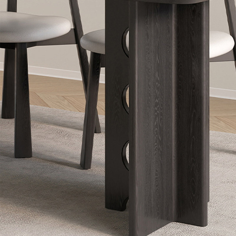 Table de salle à manger Thick, Noir, Blanc, H 29,5 po x L 70,8 po x l 35,4 po