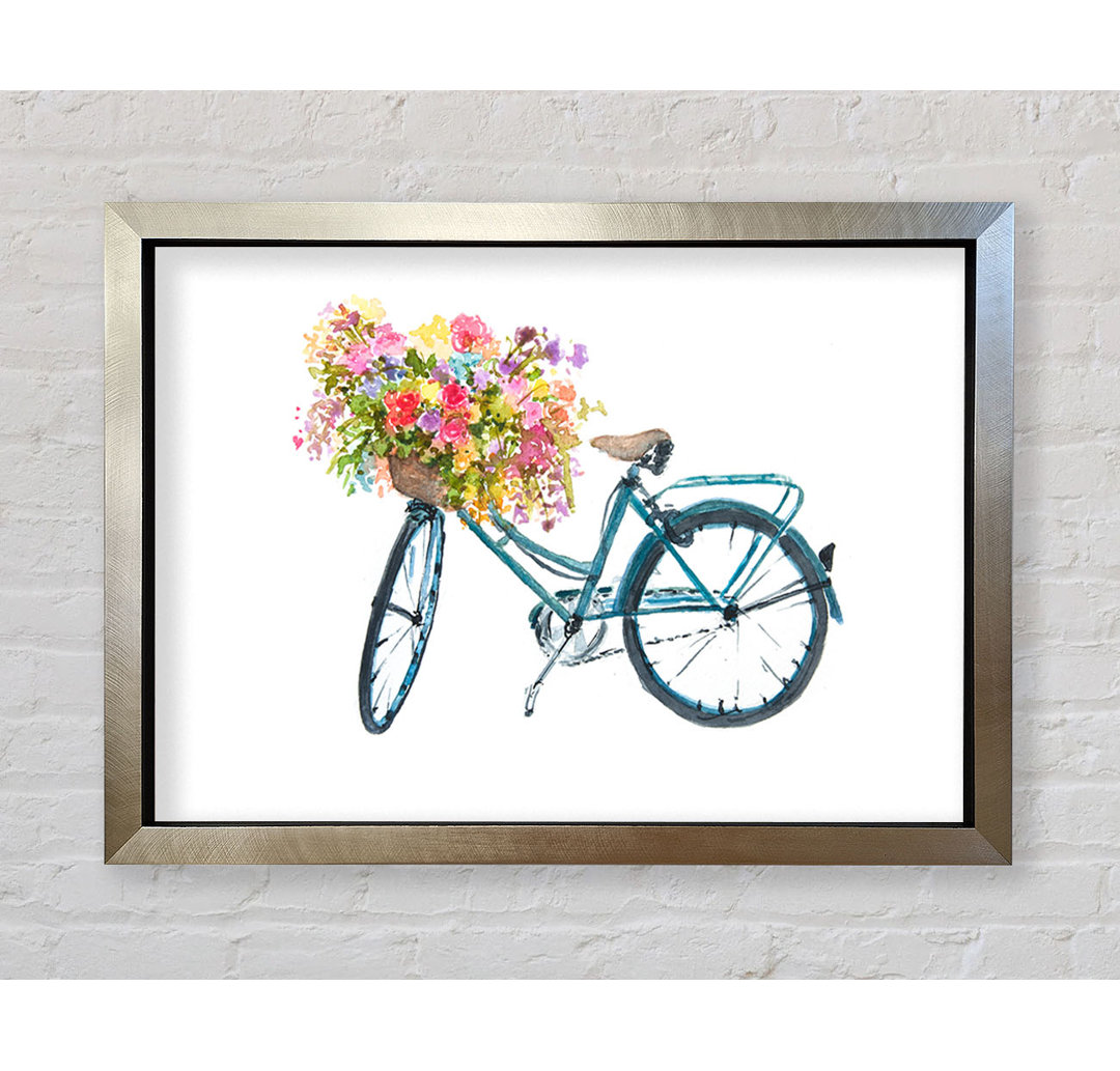 Blumen auf einem Fahrrad - Einzelne Bilderrahmen Kunstdrucke