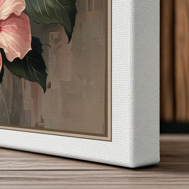 Hibiscus Study Botanical - Wrapped Canvas, 18x12 - 45.7 x 30.5 cm, White Border
