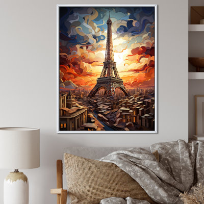 Majestic arc-en-ciel au coucher du soleil, Tour Eiffel à Paris I
