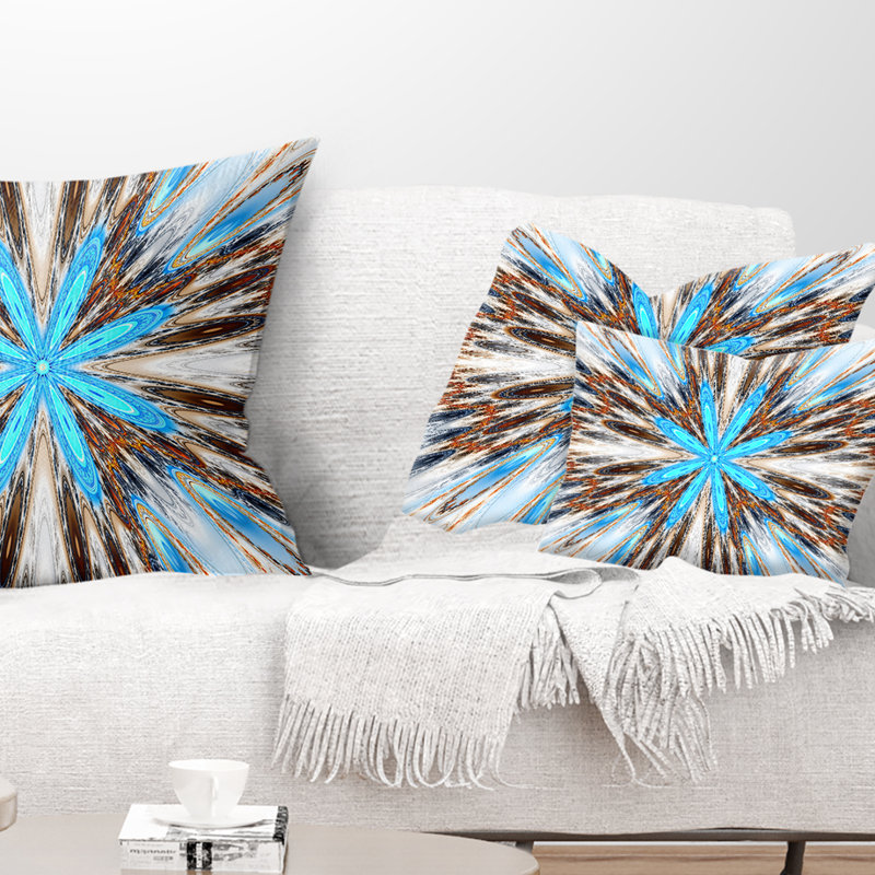 Fleurs avec rayons rayonnants - Coussin imprimé floral, 12 po x 20 po, Rectangulaire