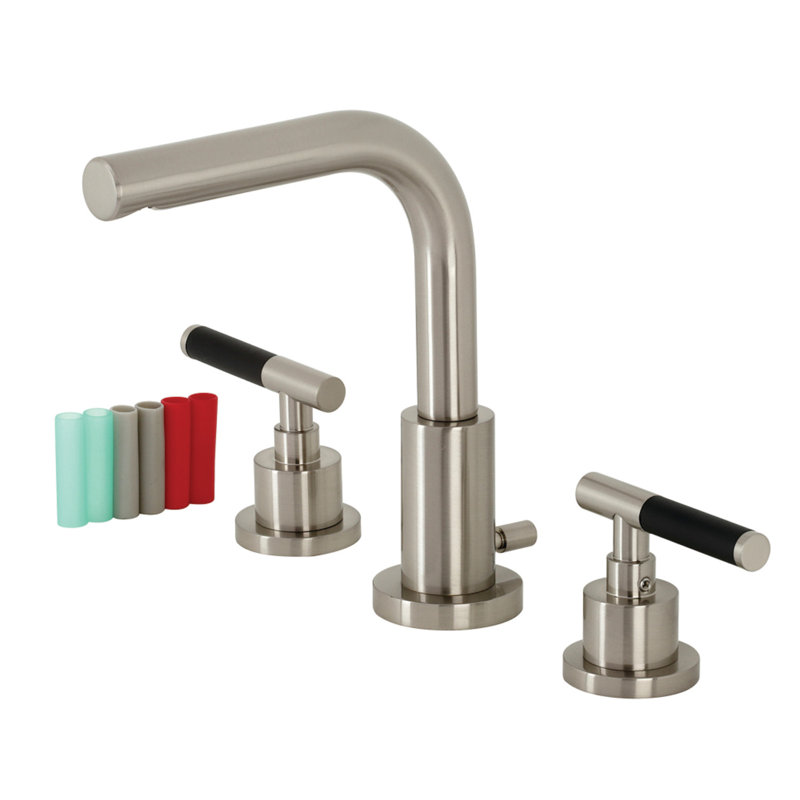 Robinet de salle de bain espacé avec ensemble de drain Kaiser, Nickel brossé