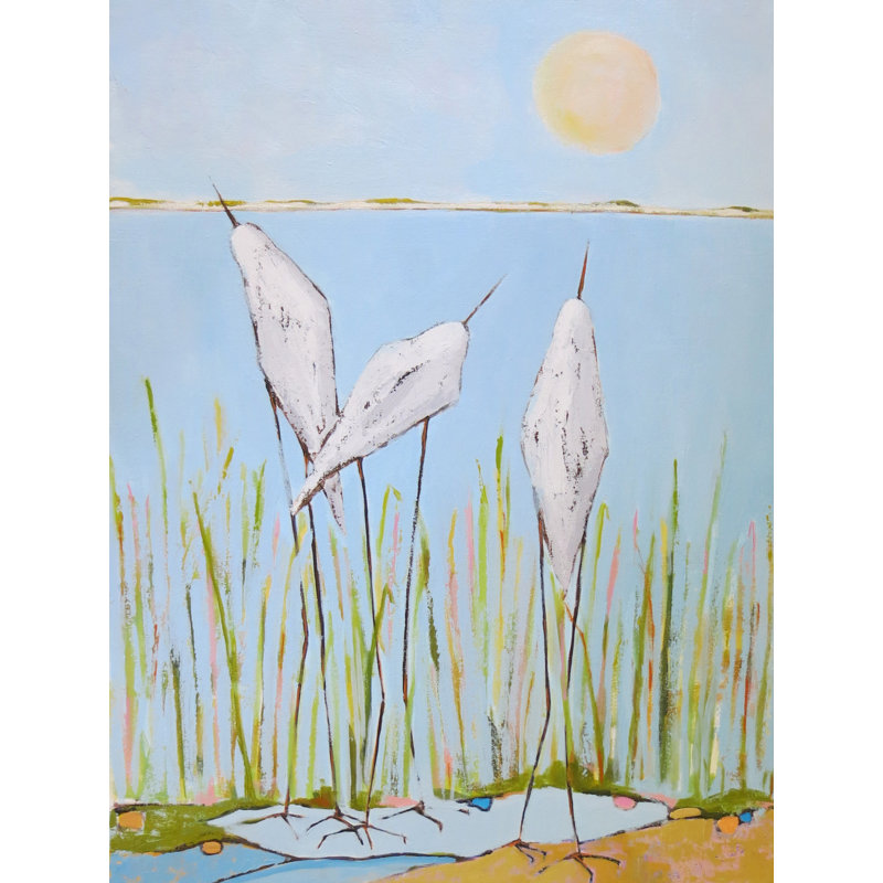 " Bird Watchers " by Phyllis Adams, 31.25" H x 25.25" W x 0.88" D