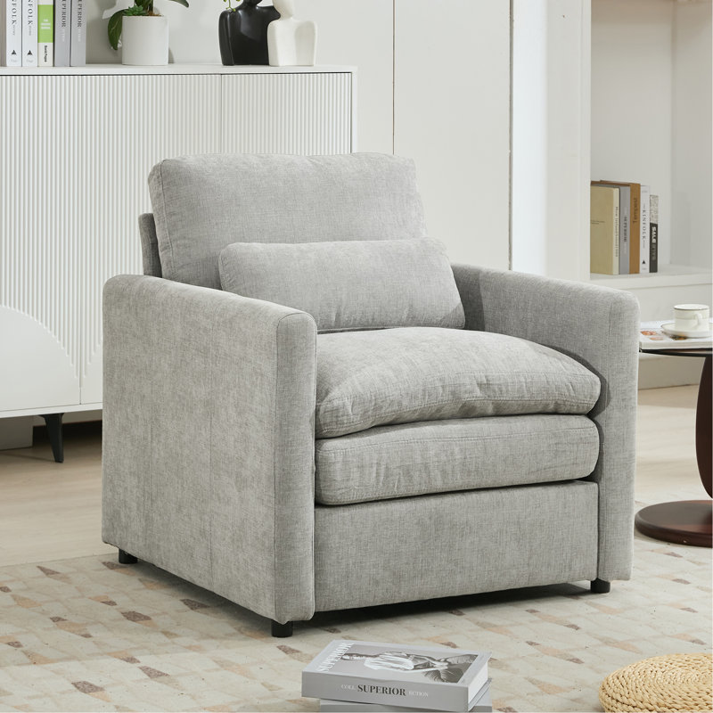 Fauteuil rembourré confortable 31,9 po, Gris clair