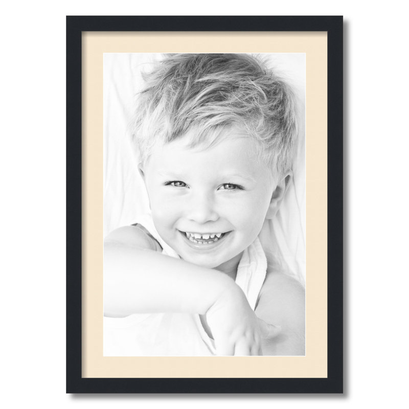 Matte Picture Frame with Mat, Alabaster