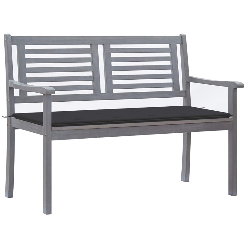 Tabler Solid Wood Eucalyptus Outdoor Bench, Anthracite, 35" H x 47.2" W x 23.6" D