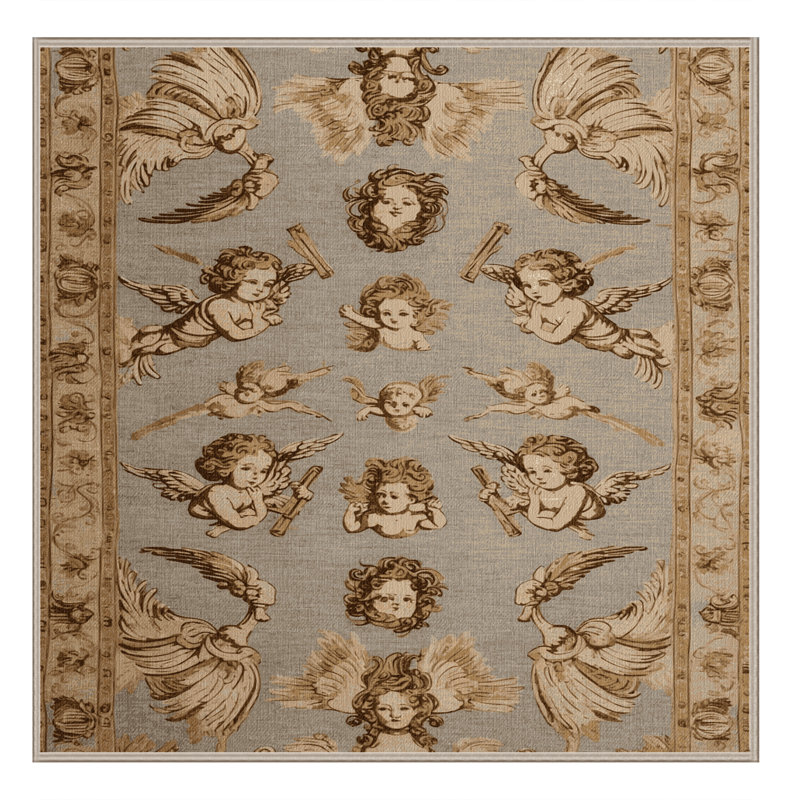 Tapis brun français lavable à la machine, Carré 7 pi