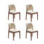 Ensemble de 4 chaises de salle à manger modernes entièrement assemblées en similicuir avec pieds en bois massif-2094248906