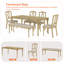 6 Piece Dining Table Set - Includes One Dining Table, One Upholstered Bench, 4 Wood Dining Chairs, Farmhouse Dining Set, Oak-237300348