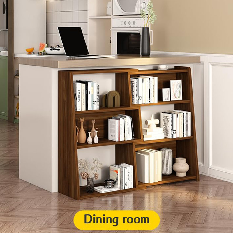 Wooden Extendable Shelf Bookcase, Dark Walnut