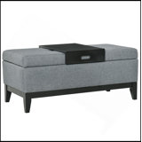 Versatile Rectangular Ottoman Bench With Removable Tray And Spacious Storage