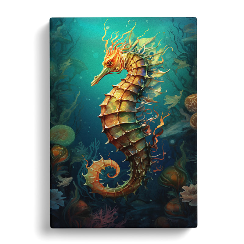 Seahorse Tachisme - No Frame Print, 50cm H x 35cm W x 3cm D