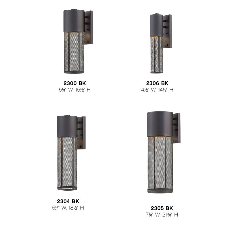 Aria Outdoor Armed Sconce, Black, 18.5" H x 5.3 W x 6.8" D, Incandescent