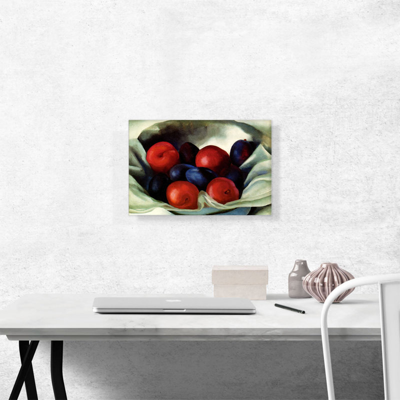 «Plums 1920» par Georgia O-Keeffe, reproduction d'art sur toile tendue, H 12 po x l 18 po x P 0,75 po