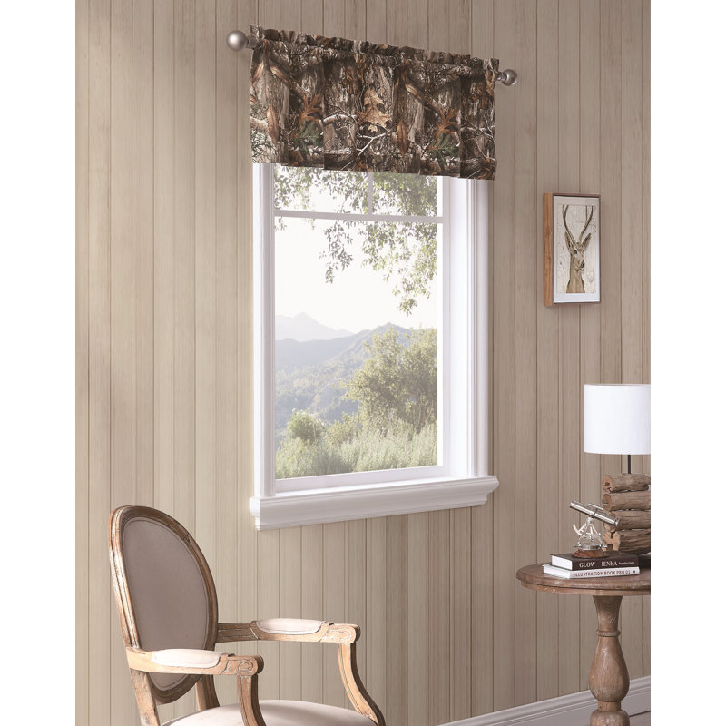Cotton Blend Camouflage Tailored Window Valance