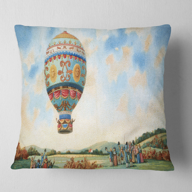Oreiller D'illustration De Ballon D'air Chaud Abstract