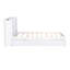 Lit plateforme pleine grandeur avec lit gigogne simple et bibliothèque coulissante, lit de jour blanc en bois massif pour enfants