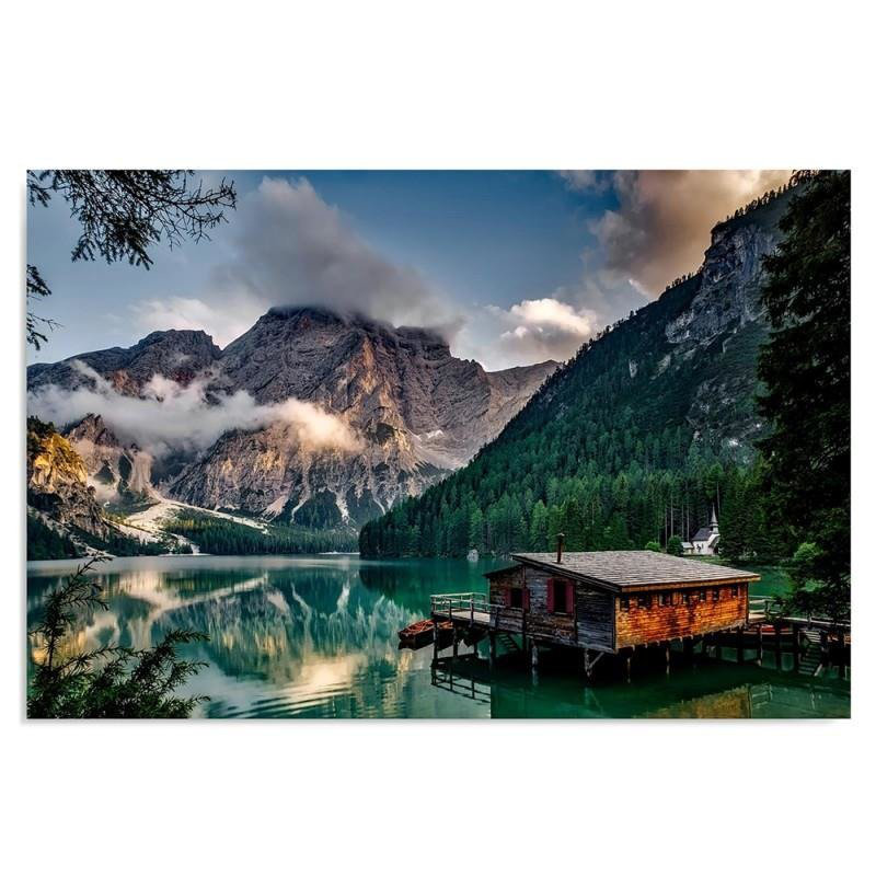 House In The Alps - Wrapped Canvas Print, 80cm H x 120cm W
