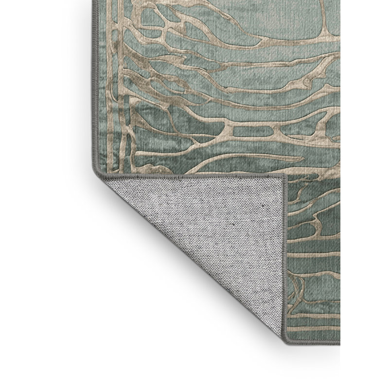 Machine Washable Brown Area Rug, Square 7'