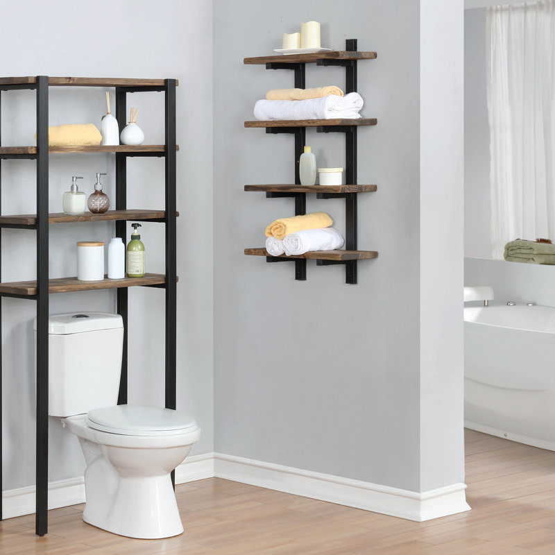 4 Piece Pine Solid Wood Accent Shelf
