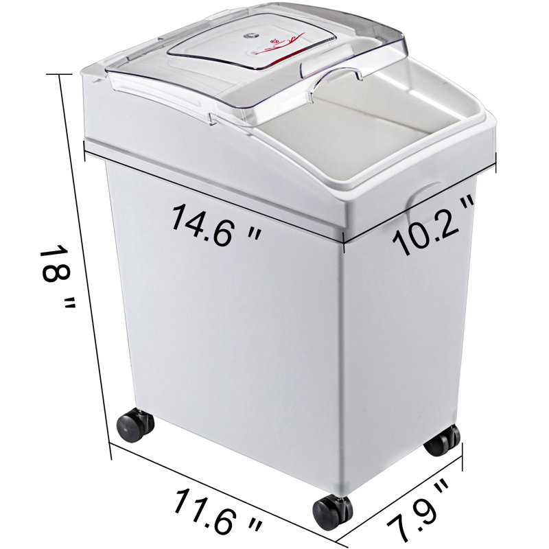 VEVOR 6.6 Gallons Rectangle Plastic Food Storage Container