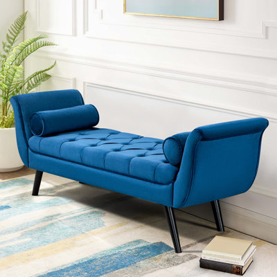 Banc rembourré en velours Andi