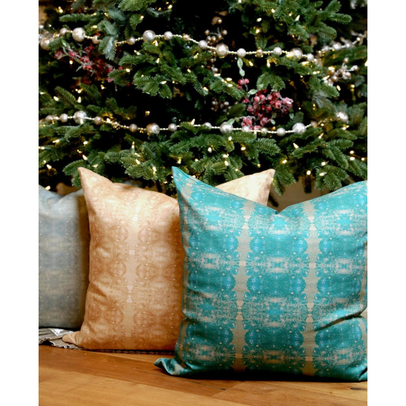 Centerpiece Square Pillow Cover & Insert, 24"H x 24"W, Golden Geometric