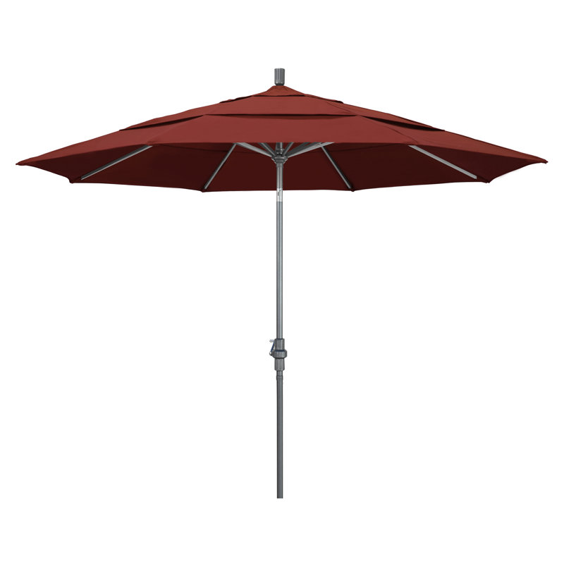 Parasol de marché Broadmeade octogonal Sunbrella, Gris martelé, Toile Toile Sunbrella® au henné