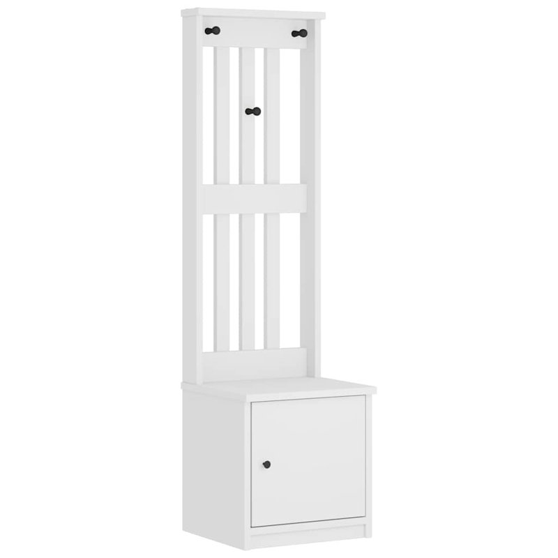 Hall Tree SANDNES 45X40x159.5 Cm Solid Wood Pine, White