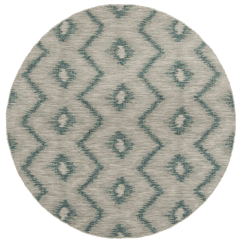 Esters Performance Chevron Indoor/Outdoor Area Rug, Round 6'7"