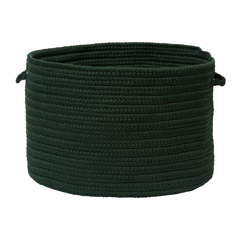 Panier de rangement tressé intérieur / extérieur, H 12 po x l 16 po x P 16 po, Vert foncé