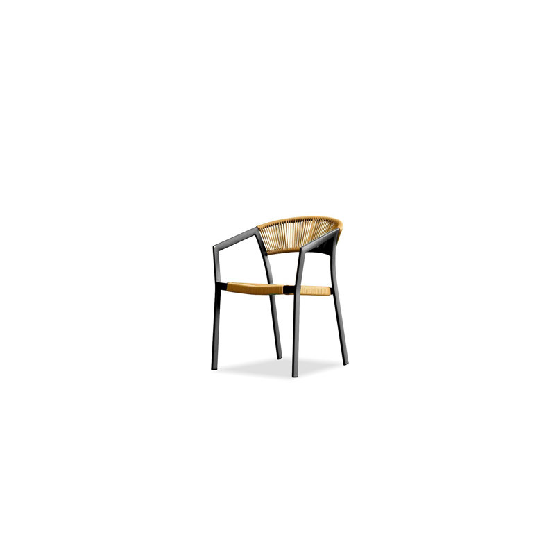 Soria Outdoor Dining Chair, Natural Sand/Black