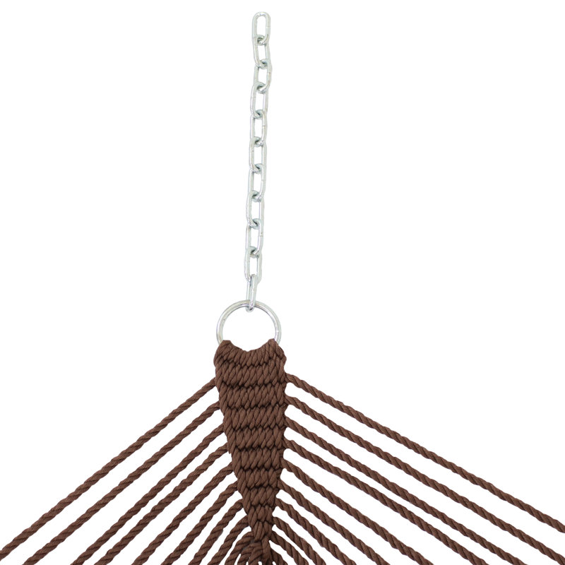 Hamac avec barre d'écartement en polyester filé doux à 2 personnes Wessels - Moka, Moka, L 144 po x P 36 po