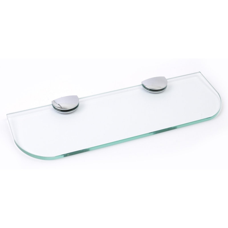 Fanni Glass Floating Shelf with Adjustable Shelves, Clear, 0.6cm H x 60cm W x 15cm D