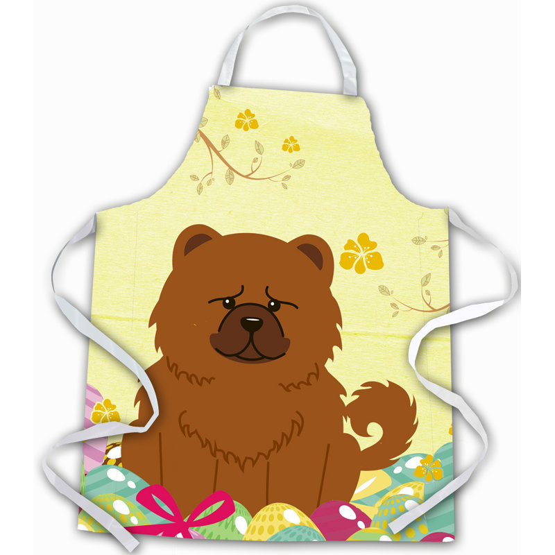 Tablier œufs de pâques, Chow-chow, Jaune / Rouge